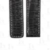 Custom alligator Black leather watch strap 20mm 22mm for Breitling Navitimer watch bands (3)