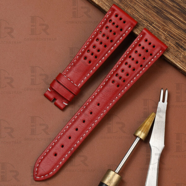 High quality red calf leather strap 19mm 20mm for Omega Speedmaster