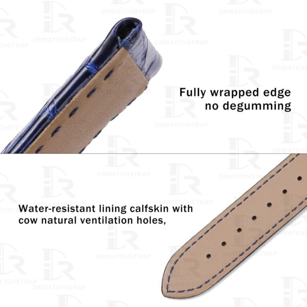 Bey Custom Grand Seiko Heritage Collection Blue leather Watch band 22mm handmade for sale (3)