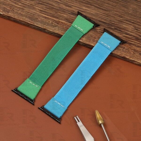 Buy custom Apple iphone watch Blue Elastic watchband 38mm 40mm 42mm 44mm handmade for sale (1)