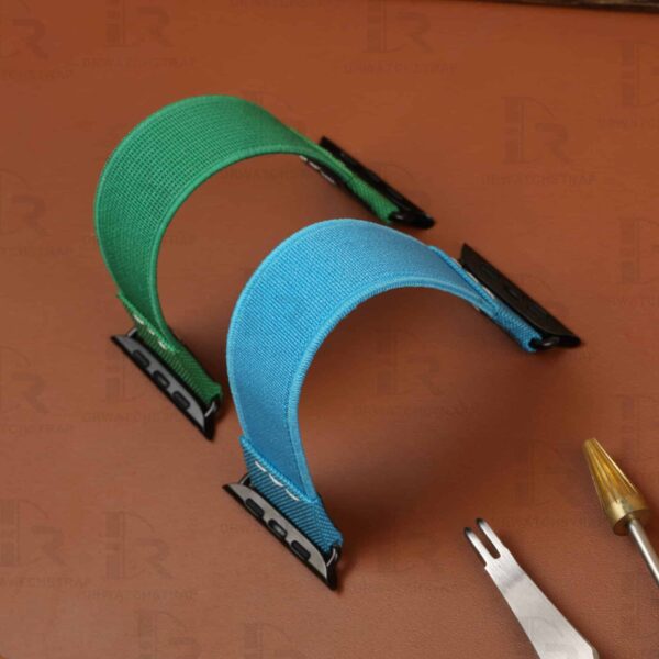 Buy custom Apple iphone watch Green Elastic Watch straps 38mm 40mm 42mm 44mm handmade for sale (2)