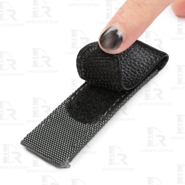 Buy custom Cartier Santos Black velcro nylon watch band 21mm 19mm handmade for sale (2)