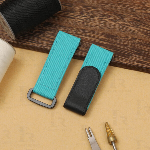 Buy custom Cartier Santos Tiffany Blue nylon watch band 21mm 19mm handmade for sale (2)
