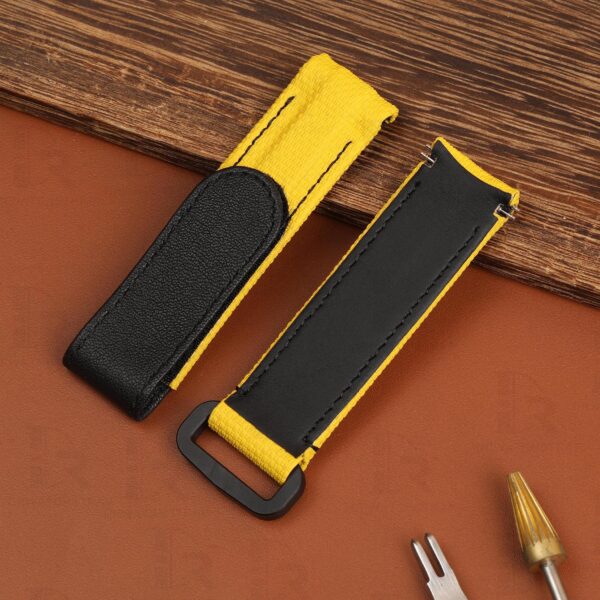 Buy custom Rolex DIW Daytona Yellow Rubber carbon watch straps 20mm handmade for sale (2)