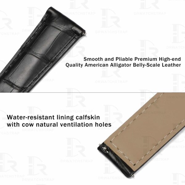 Buy Custom Cartier Tank Must Black leather watchbands 23mm custom made for sale