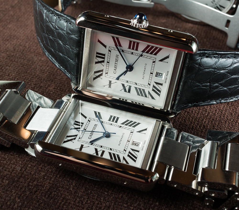 Cartier Tank Must Extra Large steel bracelet leather strap