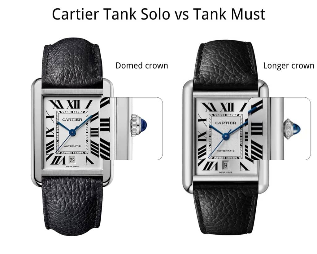 What is the difference between the Cartier Tank solo vs Tank Must