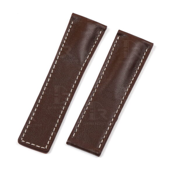 Buy Custom Dark Brown calf leather watch band 20mm 22mm for Breitling Navitimer replacement strap (1)