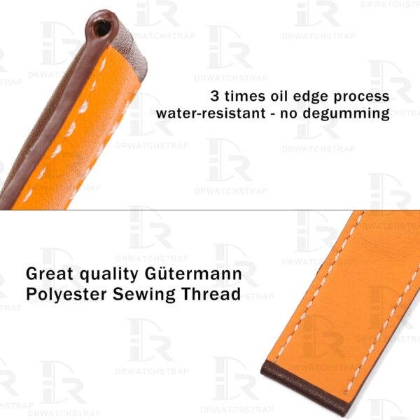 Buy Custom Dark Brown calf leather watch band 20mm 22mm for Breitling Navitimer replacement straps (1)