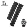 Buy Custom calf Black leather watch band 20mm 22mm for Breitling Navitimer