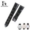 Buy Custom curved end replacement Black alligator leather watch strap for Girard Perregaux 1966 luxury watch (1)