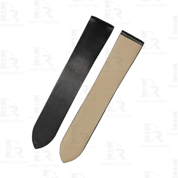 Buy Custom premium Black satin leather straps & watch bands replacement for Cartier Tank & Ronde (1)