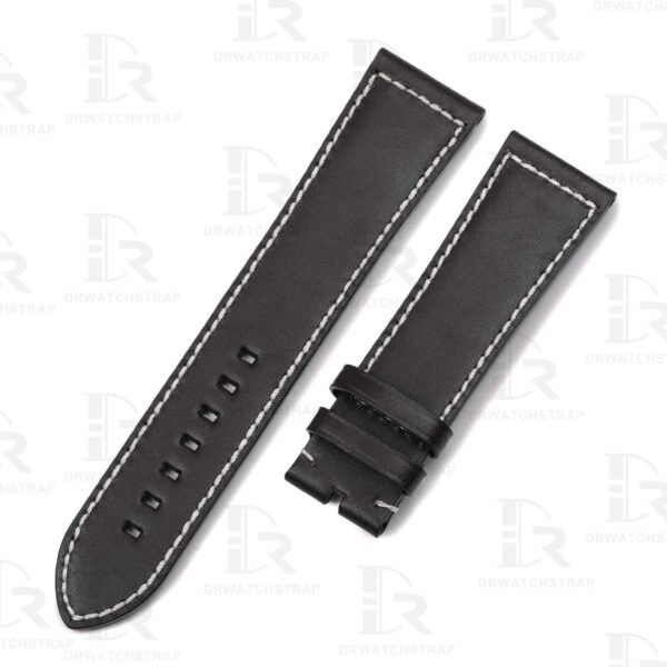 Buy custom Black calfskin leather replacement straps for Zenith Big Pilots watch 23mm 24mm Handmade watch bands