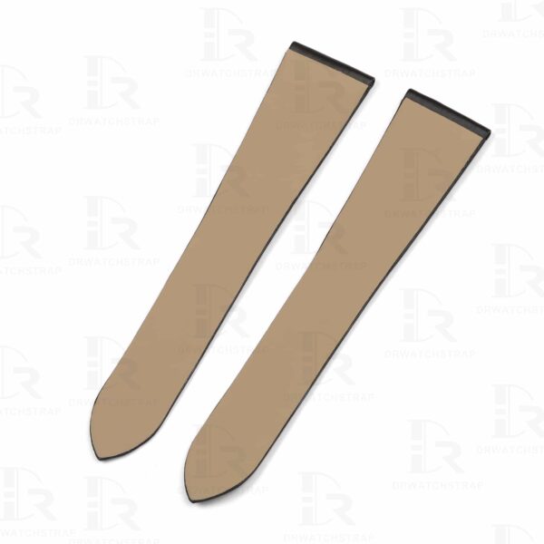 Custom premium Black satin leather straps & watchbands replacement for Cartier Tank & Ronde watchbands