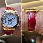 Custom gray alligator leather watch band for Rolex Cellini Time strap (4)