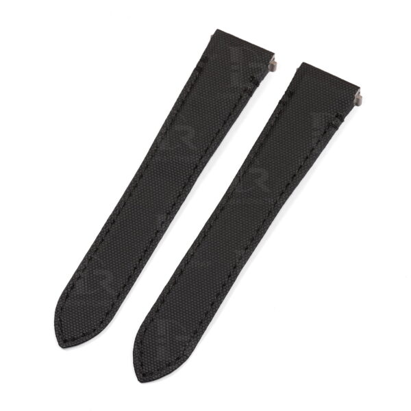 Custom Cartier Santos quickswitch Black Nylon fabric straps 19mm 20mm Handmade watchband (1)