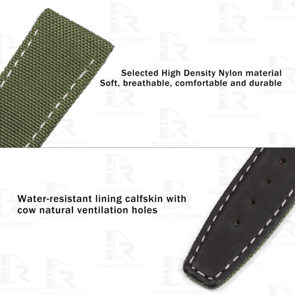 Buy Custom Tudor Black Bay P01 Oliver Green nylon fabric strap Handmade watchband (2)