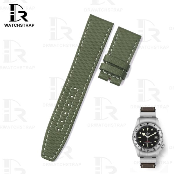Buy Custom Tudor Black Bay P01 Oliver Green nylon fabric strap Handmade watchband for sale (1)