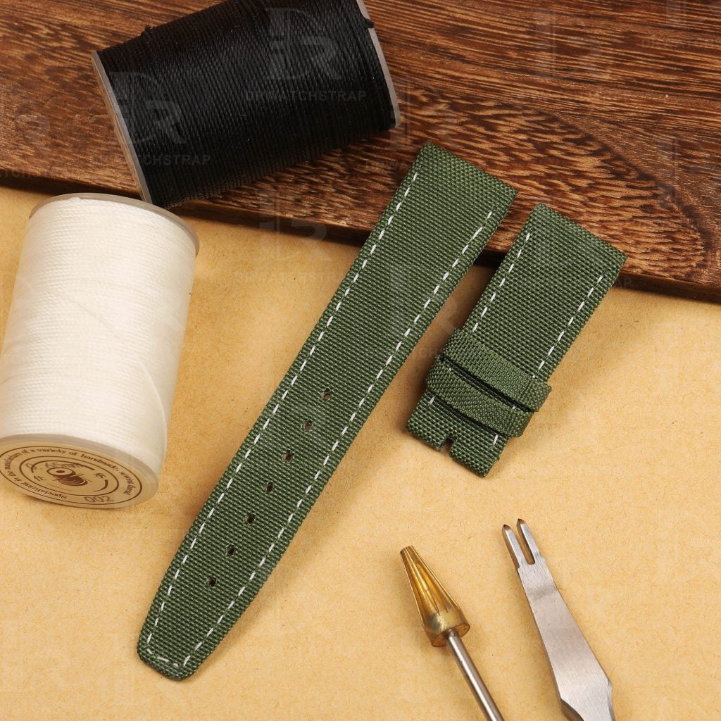 Buy Custom Tudor Black Bay P01 Olive Green nylon fabric strap Handmade watchbands (1)
