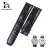 Buy Handmade Baume Mercier Crestmark 8688 8592 strap Black leather watch straps