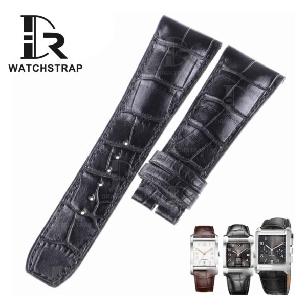 Buy custom Baume et Mercier Hambleton Creighton Clays Black leather straps 20mm 22mm 26mm 28mm 32mm handmade for watch band (1)
