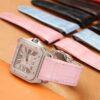 Cartier Santos 100 replacement pink alligator leather straps watch bands for sale