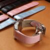 Cartier Santos 100 replacement alligator pink leather strap watch band