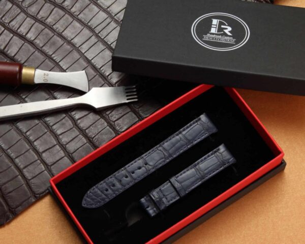 Cartier Santos Dumont Quick release adapter navy blue alligator leather strap replacement