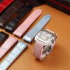Cartier Santos 100 Medium Large XL replacement pink alligator leather straps watch bands for sale