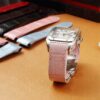 Cartier Santos 100 Medium Large XL replacement pink alligator leather straps watch bands for sale