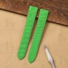 Custom Cartier Santos quickswitch Dright Green Nylon fabric straps 19mm 20mm Handmade watchband (1)
