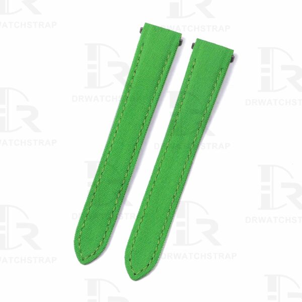 Custom Cartier Santos quickswitch Dright Green Nylon fabric straps 19mm 20mm Handmade watchband (2)