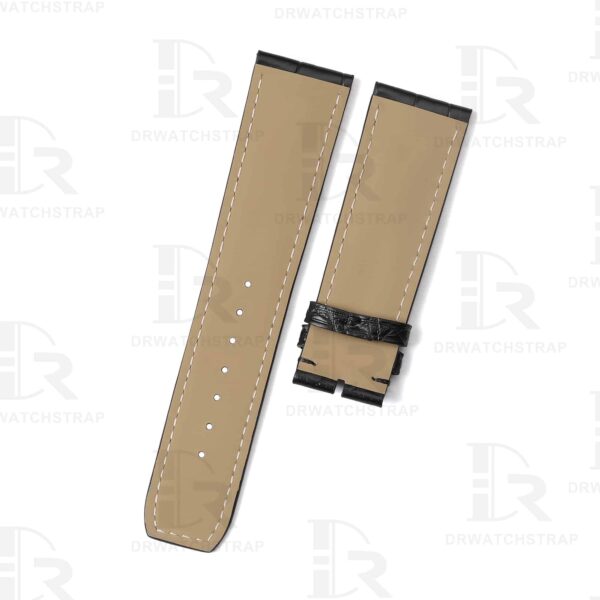 Custom handmade Black Alligator Leather watch band for Baume Mercier strap replacement Baume Mercier Crestmark 8688 8592 (2)