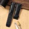 Custom handmade Black Alligator Leather watchbands for Baume Mercier strap replacement Baume Mercier Crestmark 8688 8592