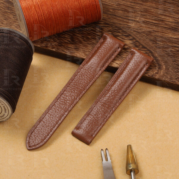 Buy Custom Cartier tank solo xl Brown leather watch strap 16mm 18mm 20mm 23mm replacement watchbands (1)