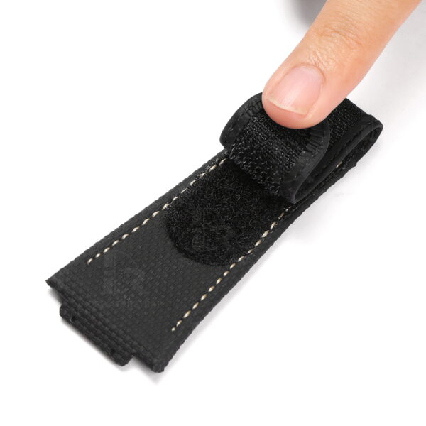 Buy Custom Hublot Spirit of Big Bang 647 Moonphase Canvas Pattern Black Rubber Velcro strap Handmade watch strap