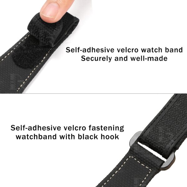 Buy Custom Hublot Spirit of Big Bang 647 Moonphase Canvas Pattern Black Rubber Velcro & Elastic strap Handmade watchband (3)