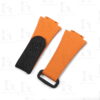 Buy Custom Hublot Spirit of Big Bang 647 Moonphase Canvas Pattern Orange Rubber Velcro & Elastic strap Handmade watchbands (1)