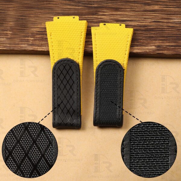 Buy Custom Hublot Spirit of Big Bang 647 Moonphase Canvas Pattern Pink Rubber Velcro & Elastic strap Handmade watchbands (3)