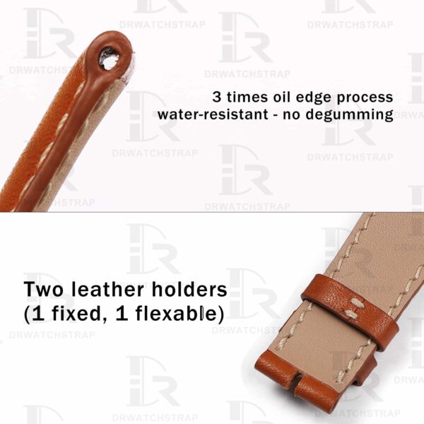 Buy Custom Patek Philippe 5230P Brown calfskin leather strap 20mm Handmade watch band (2)