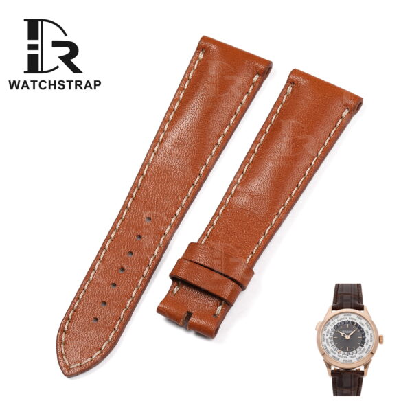 Buy Custom Patek Philippe 5230P Brown calfskin leather strap 20mm Handmade watch strap (1)