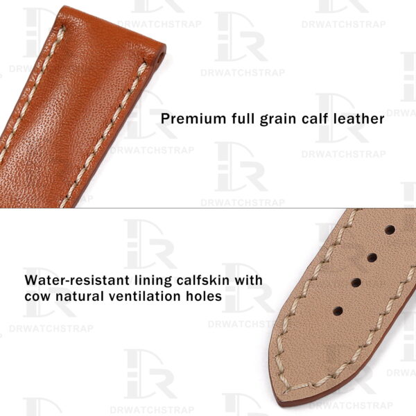 Buy Custom Patek Philippe 5230P Brown calfskin leather strap 20mm Handmade watch straps (2)