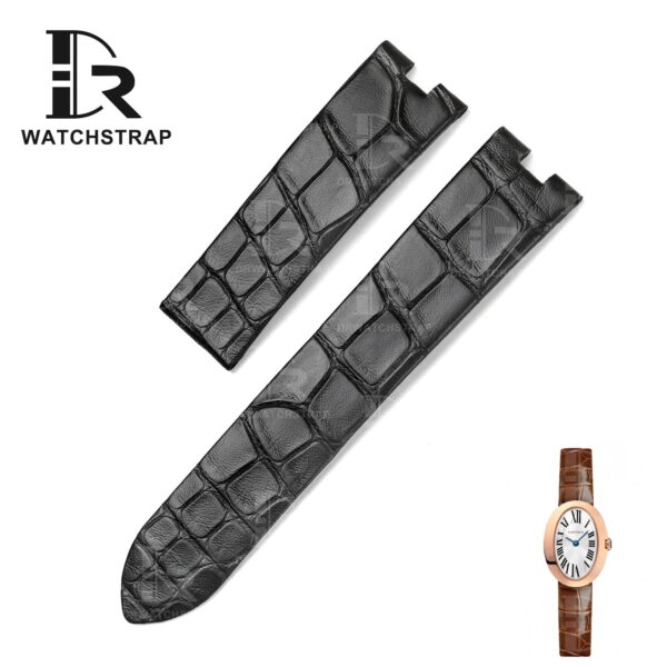 Buy Custom Cartier la Baignoire Allongée, Vintage, Bathtub, Benoit Baignoir Mini, Large, XL watch Black Alligator Belly Scale leather watch Straps 11mm 20mm Handmade watch band