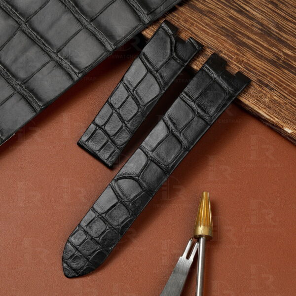 Buy Custom Cartier la Baignoire Allongée, Vintage, Bathtub, Benoit Baignoir Mini, Large, XL watch Black Alligator Belly Scale leather watch Strap 11mm 20mm Handmade watch bands