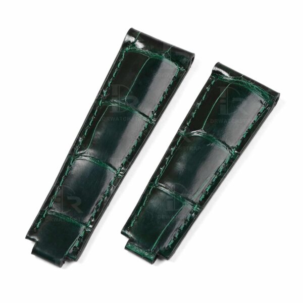 Replacement Rolex Submariner watch band Dark green alligator leather 20mm 21mm