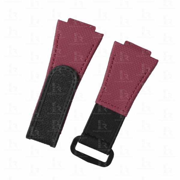 Custom Wine red Rubber Velcro Elastic watch strap replacement for Hublot Big Bang 647