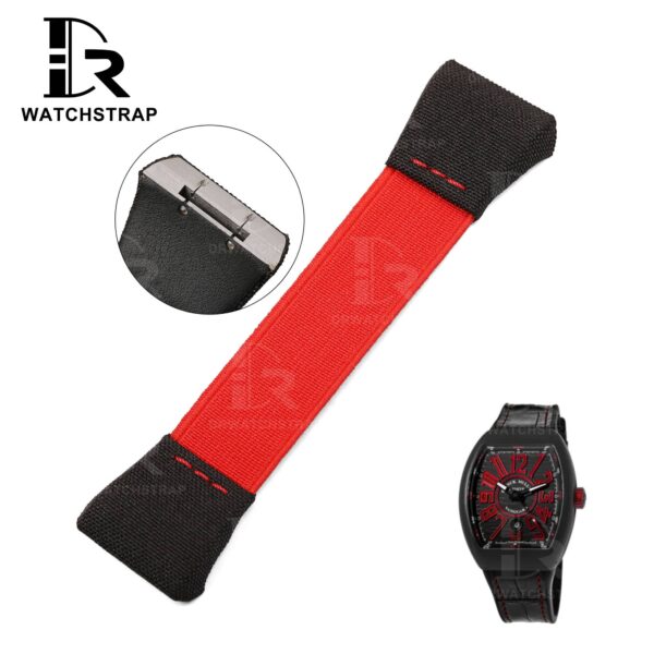 Buy Custom Franck Muller Vanguard v45 Red Elastic strap for V41 V32 replacement watch band (1)