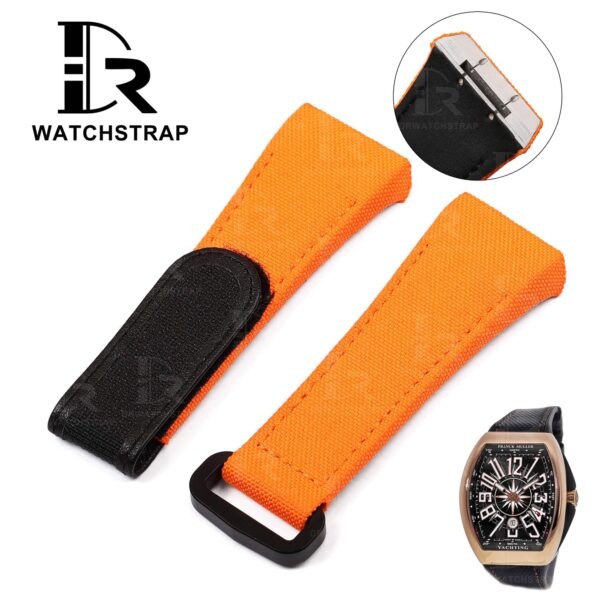 Buy Custom franck muller vanguard v45 Orange Velcro strap Nylon for V32 V41 Replacement for watchbands (1)