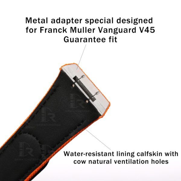Buy Custom franck muller vanguard v45 Orange Velcro strap Nylon for V32 V41 Replacement for watchbands (2)