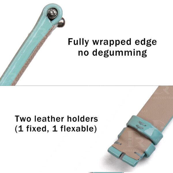 Buy Custom Piaget Possession g0a43090 Tiffany Blue Patent leather straps Handmade for watch band (3)